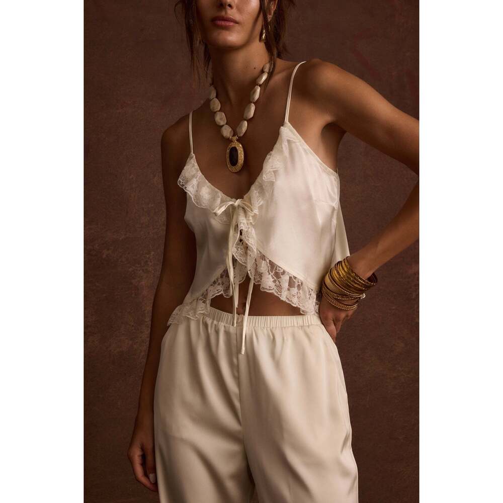 12th Tribe Cait Ivory Tie Front Cami Size XLXL